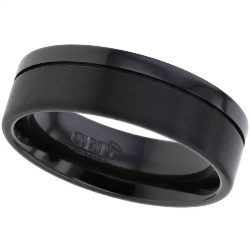 Zirconium Ring with a Satin and Polished Finish
